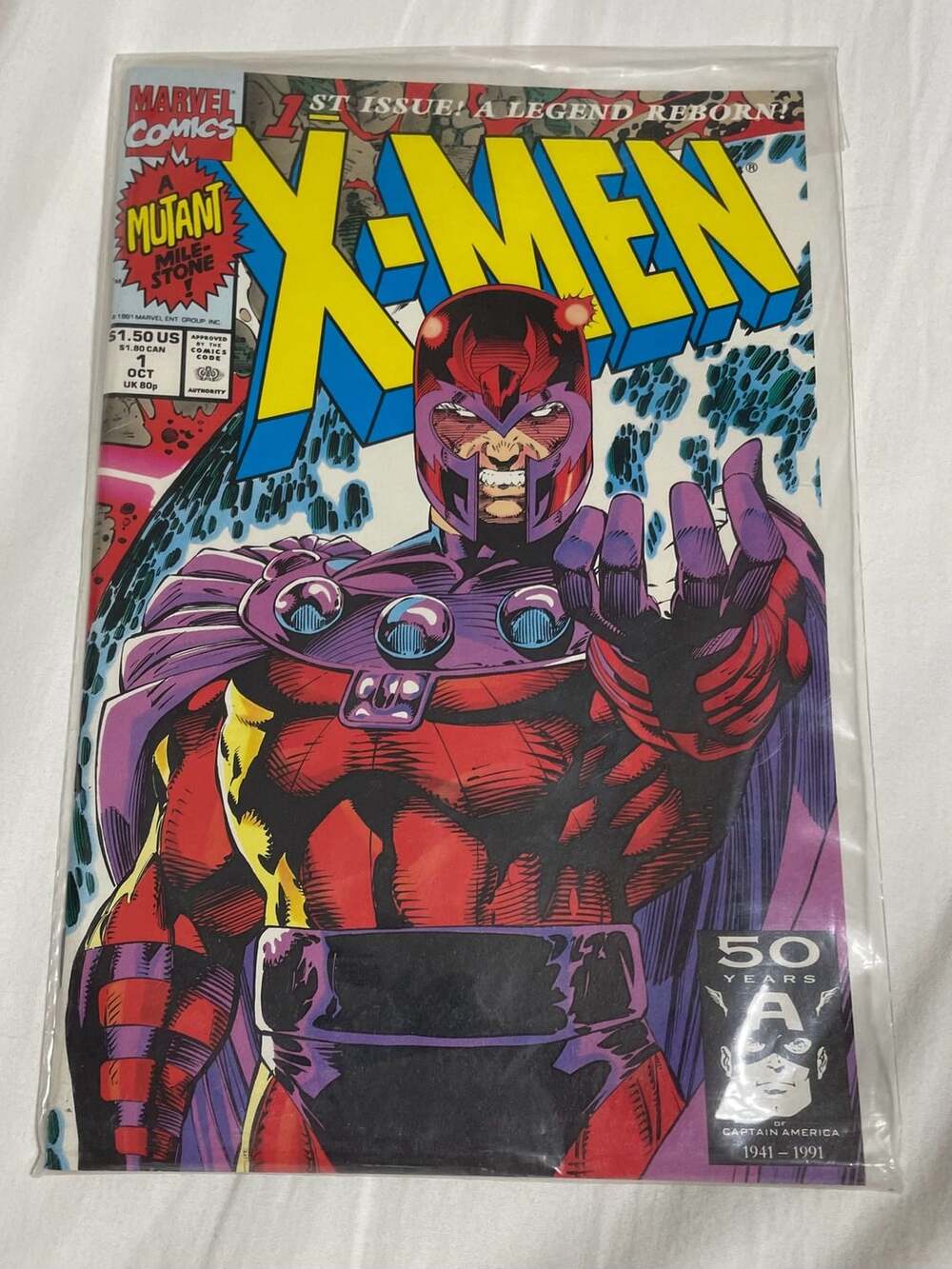 Very High grade X-Men No. 1 Magneto Cover Jim Lee Comic 1991